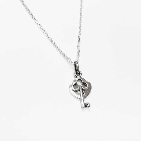 Sterling Silver Lock and Key Necklace • Romantic Love Jewelry