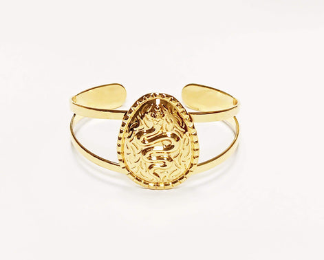 Gold Snake Cuff Bracelet • 18K Gold Plated Open Bangle • Native-Inspired Powerful Serpent Symbol of Fertility & Rebirth Jewelry • Women Gift