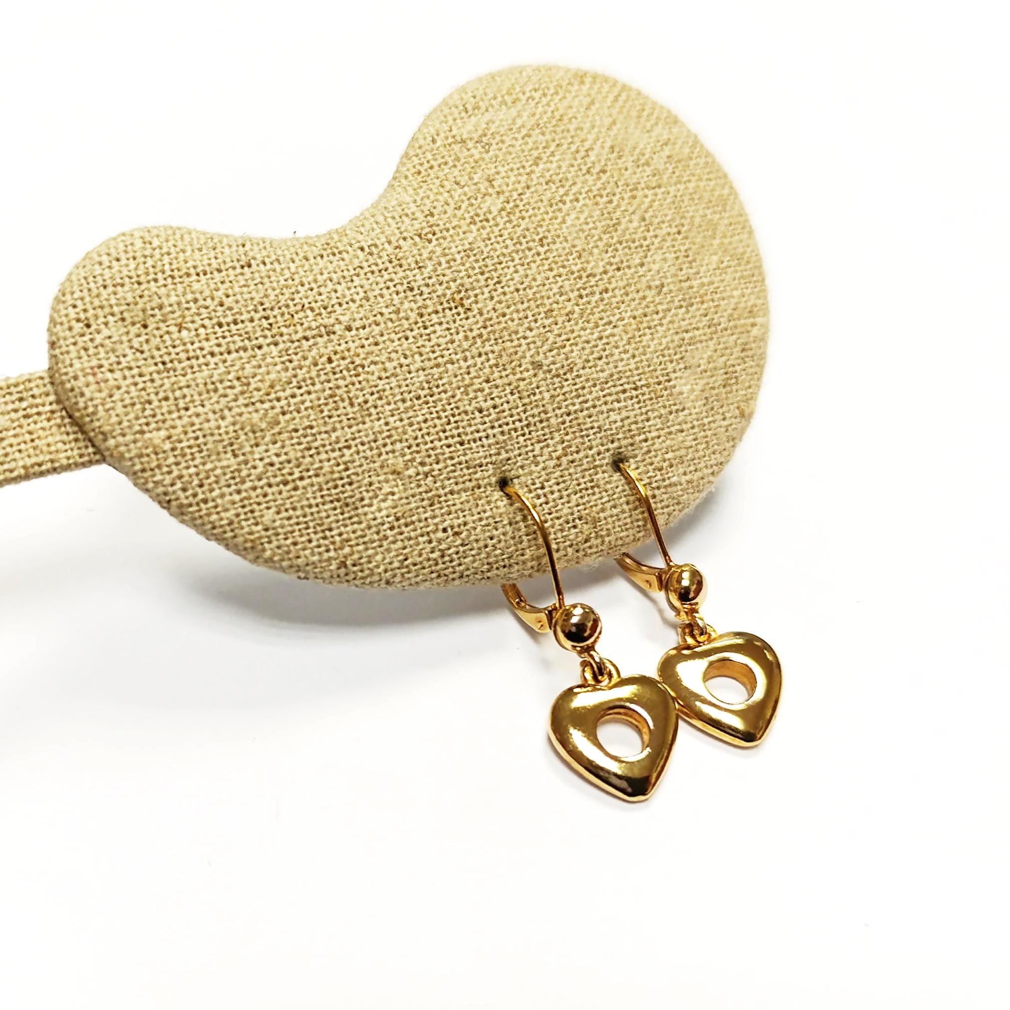 Gold Heart Donut Drop Earrings by KRAMIKE • 18K Gold-Plated • Timeless Love Jewelry for a Chic Look • Romantic Lovely Gift for Her • KR519