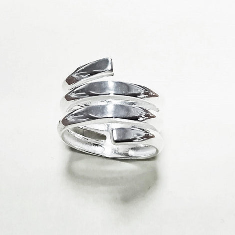 Infinity Wrap Ring, Sterling Silver, Coiled Ring, Bypass Ring, Cuff Ring, Spring Ring, Spiral Ring, Wrapped Ring, Open Ring, Wide Large Ring