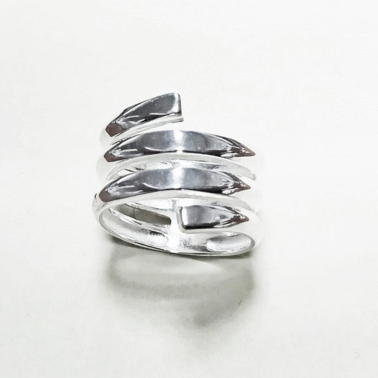Infinity Wrap Ring, Sterling Silver, Coiled Ring, Bypass Ring, Cuff Ring, Spring Ring, Spiral Ring, Wrapped Ring, Open Ring, Wide Large Ring