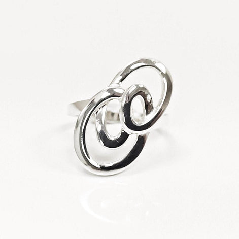 Sterling Silver Infinity Ring, Modern Minimalist Graphic Curl Jewelry