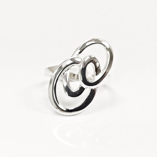 Sterling Silver Infinity Ring, Modern Minimalist Graphic Curl Jewelry