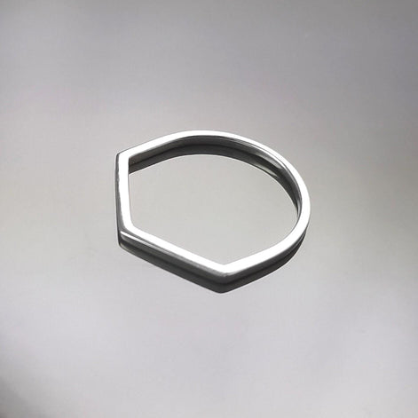 Minimalist Hexagon Ring • Simple Sterling Silver Stacking Band • Unisex Contemporary Geometric Shape Jewelry • Modern Gift for Women or Men