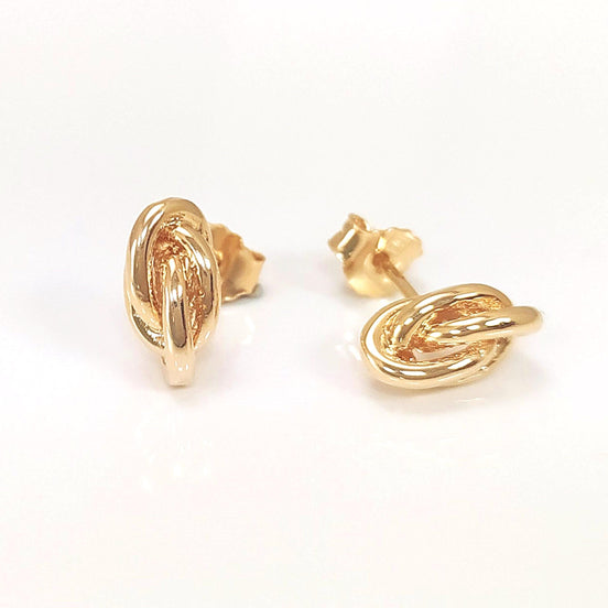 West Indian Creole Knot Golden Stud Earrings, guaranteed 18K gold plated, West Indies Caribbean Antillean Antillas Caribbeans jewelry