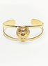 Gold Lion Head Cuff Bracelet • 18K Gold Plated Bangle • Fierce King of the Jungle Powerful Symbol of Power & Strength Jewelry • Women Gift