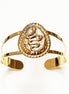 Gold Snake Cuff Bracelet • 18K Gold Plated Open Bangle • Native-Inspired Powerful Serpent Symbol of Fertility & Rebirth Jewelry • Women Gift