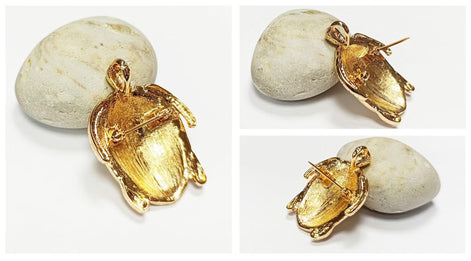 Sea Turtle Brooch & Pendant • 18K Gold-Plated • Ocean Lover Jewelry • Marine Life Inspired Accessory • Tortoise Necklace • Nautical Gift