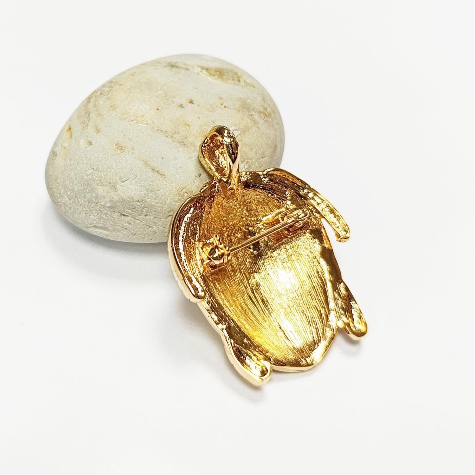 Sea Turtle Brooch & Pendant • 18K Gold-Plated • Ocean Lover Jewelry • Marine Life Inspired Accessory • Tortoise Necklace • Nautical Gift
