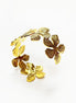 18K Gold Filled Orchid Cuff Bracelet • Floral Statement Bangle