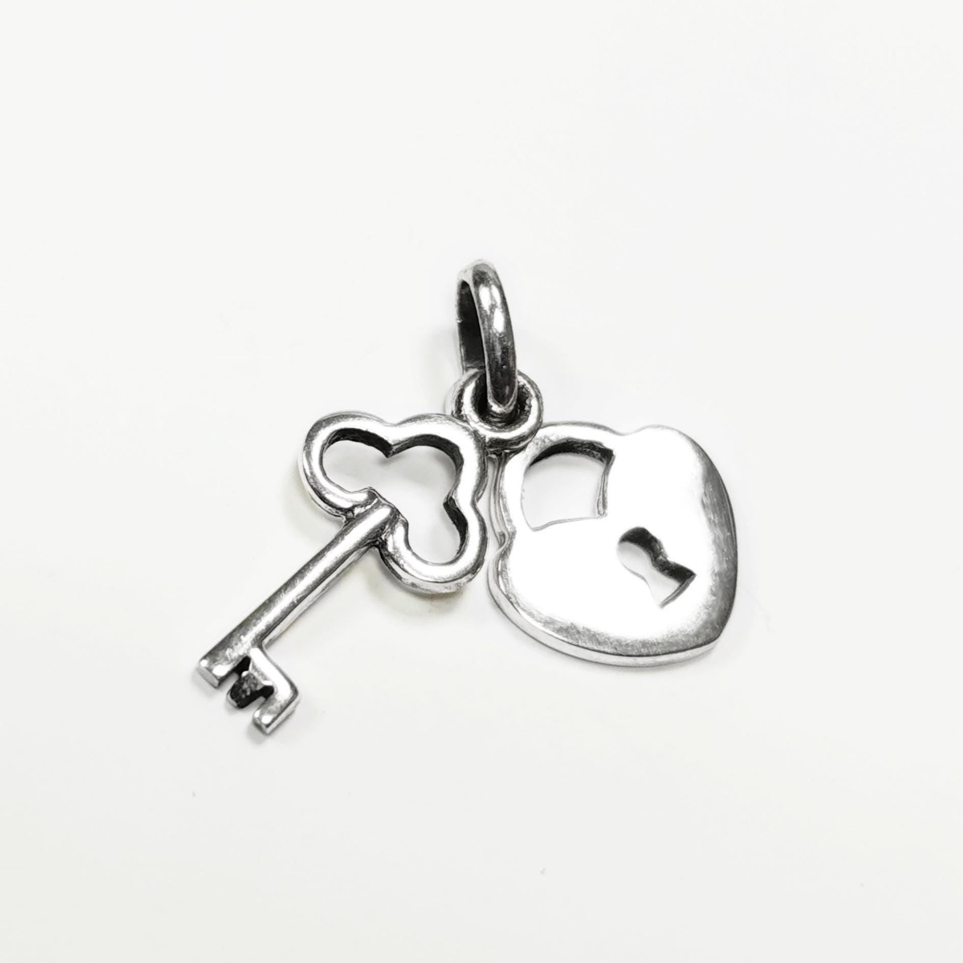 Sterling Silver Lock and Key Necklace • Romantic Love Jewelry
