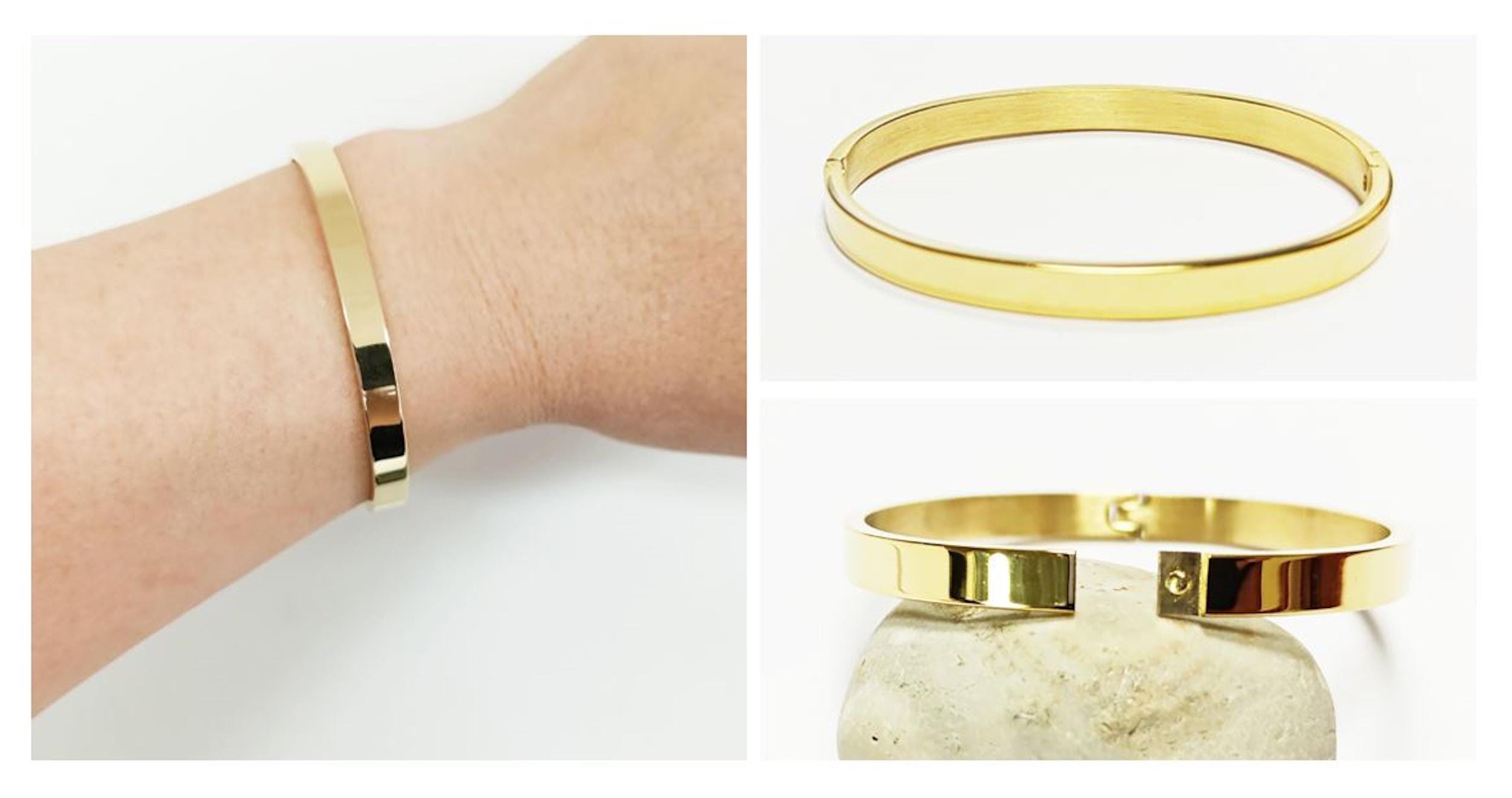 18K Gold Filled Bangle Bracelet • Sleek Minimalist Cuff, Classic Jewelry, Everyday Bangle, Classic Jewel for Gift