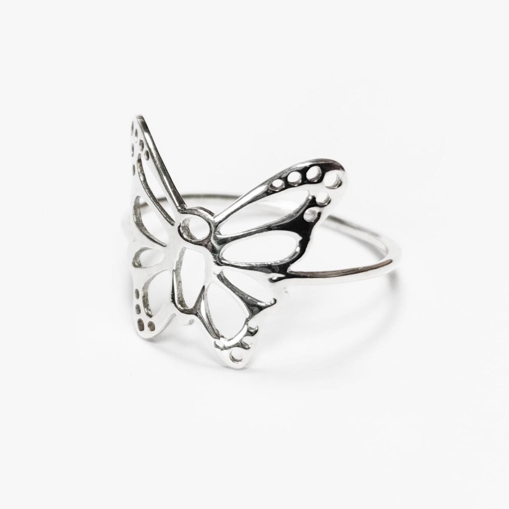 Filigree Butterfly Ring, Sterling Silver Ring, Cute Butterfly Ring, Lace Ring, Stackable Ring, Midi Ring, Filigree Ring, Popular Boho Ring