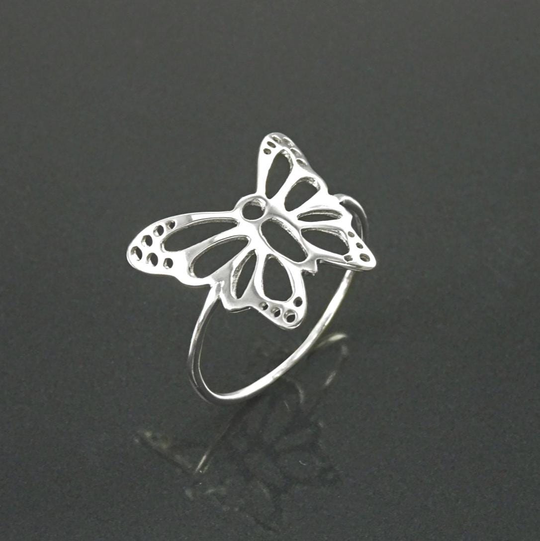 Filigree Butterfly Ring, Sterling Silver Ring, Cute Butterfly Ring, Lace Ring, Stackable Ring, Midi Ring, Filigree Ring, Popular Boho Ring