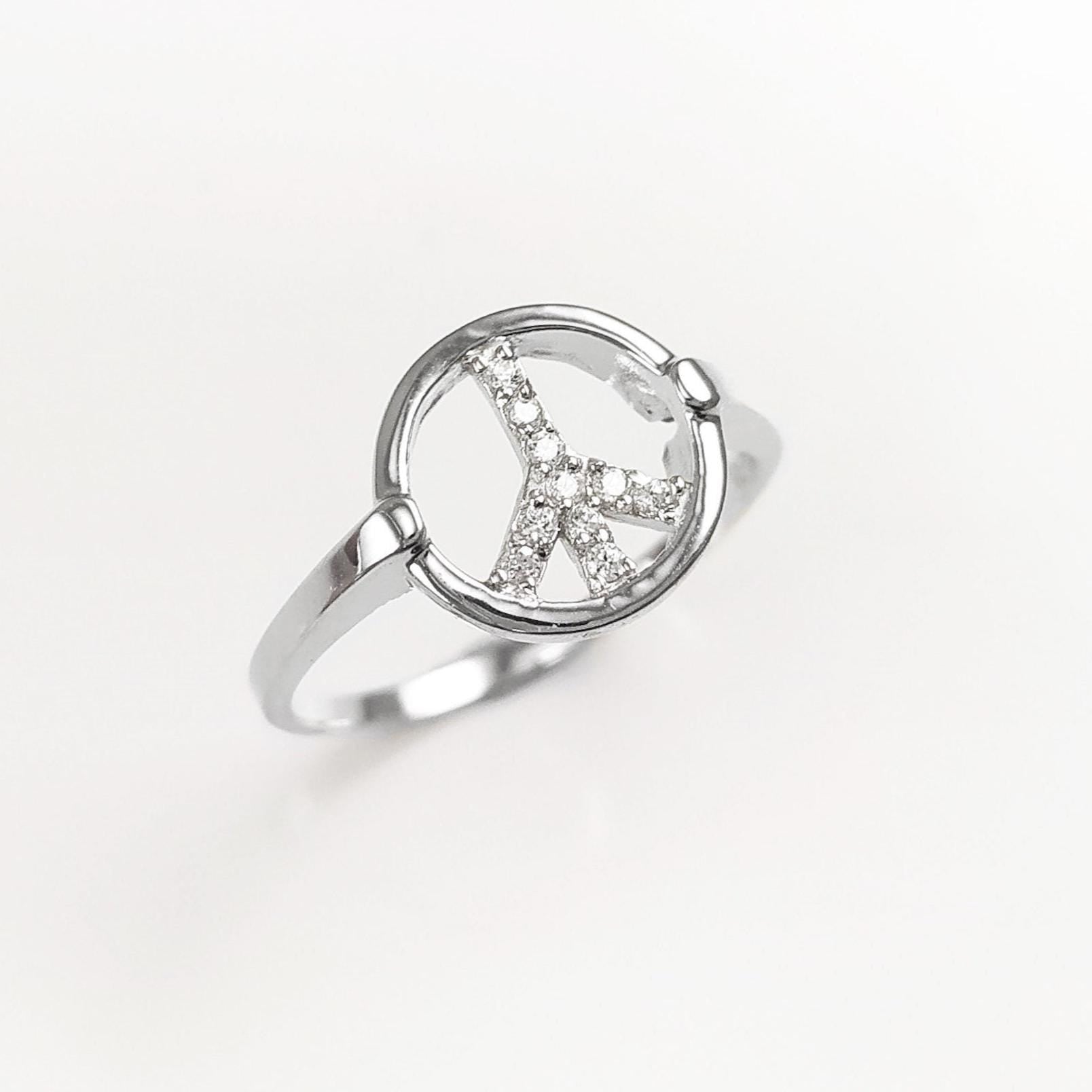 Peace and Love Ring • Solid 925 Silver • Bohemian Chic Ring • 70s Boho Jewelry