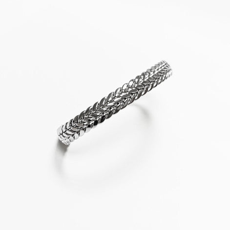 Braided Bangle Bracelet • Stainless Steel • Twisted Rope Open Rigid Cuff • Modern Unisex Jewelry • Light Slim Cuff • Gift for Her or Him