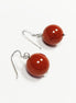 Red Jasper Hook Earrings • Sterling Silver 925 French Wires Hooks • Earthy Stone Jewelry • Dangle Natural Brown Red Gemstone • Gift for Her