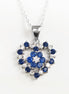 Blue Sapphire and White Diamond Heart Pendant by KRAMIKE • Sterling Silver • A Timeless Necklace for Special Occasions and as a Gift • KP049