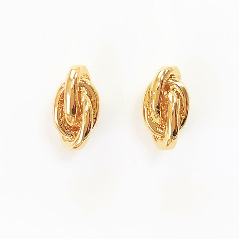 West Indian Creole Knot Golden Stud Earrings, guaranteed 18K gold plated, West Indies Caribbean Antillean Antillas Caribbeans jewelry