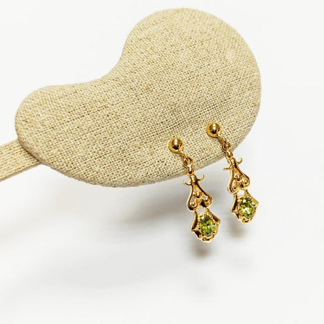 Modern Victorian-Inspired Drop Earrings • Gold-Plated Elegant Design Filigree and Pink Cz Stone • Women Glam Jewelry • Unique Gift for Her
