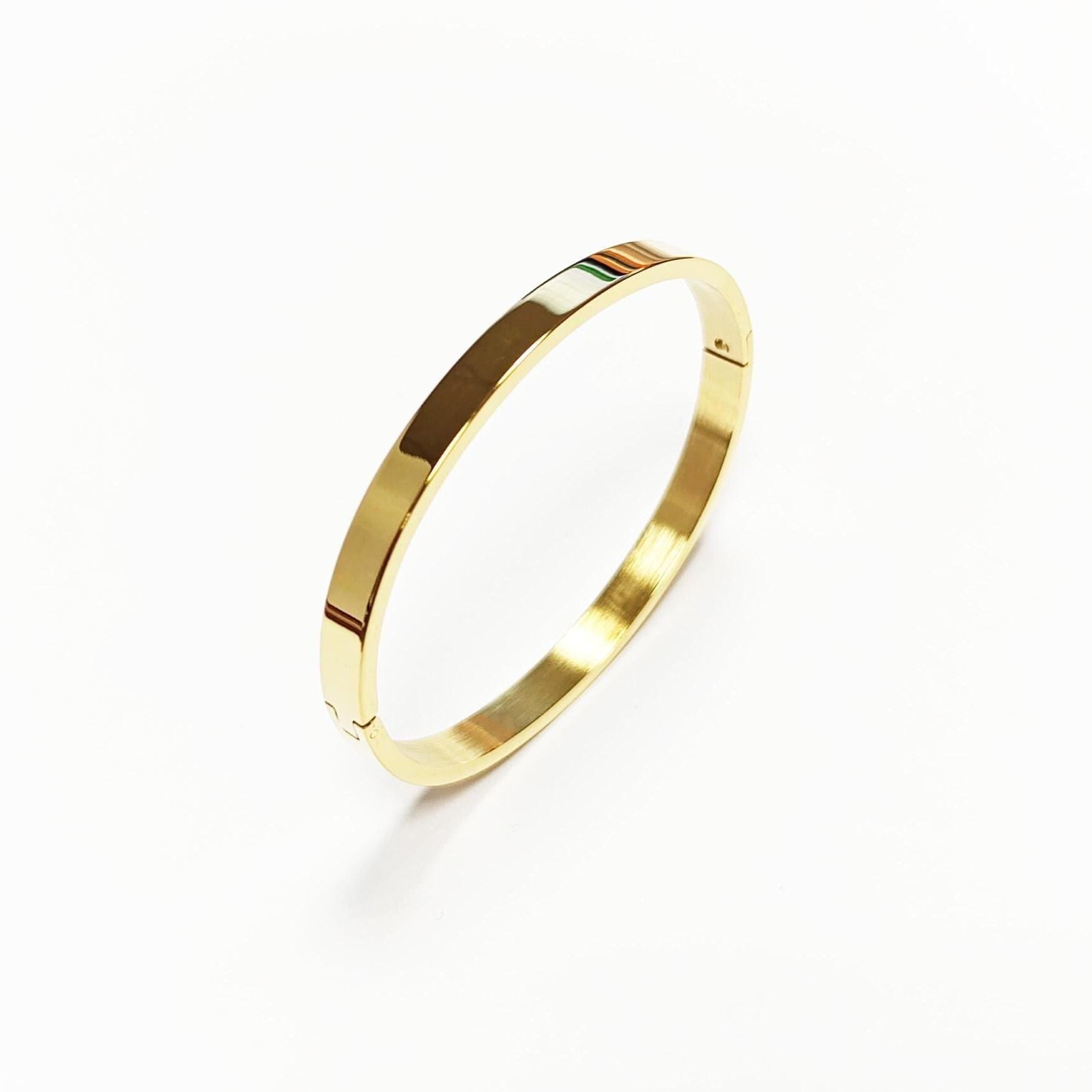 18K Gold Filled Bangle Bracelet • Sleek Minimalist Cuff, Classic Jewelry, Everyday Bangle, Classic Jewel for Gift