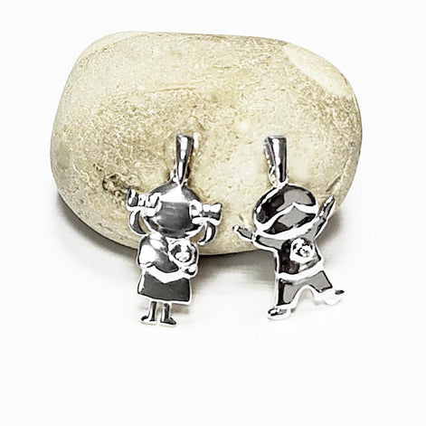 Boy and Girl Sterling Silver Pendant, Future Mother, Mother-to-Be, Mom, expectant, birth, newborn, pregnancy maternity, Baby Shower Jewelry