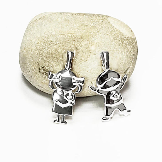 Boy and Girl Sterling Silver Pendant, Future Mother, Mother-to-Be, Mom, expectant, birth, newborn, pregnancy maternity, Baby Shower Jewelry