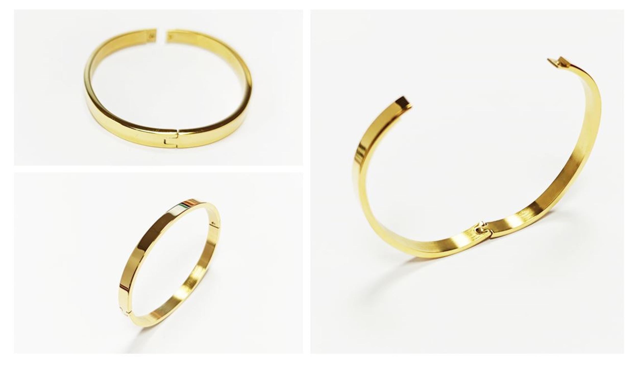 18K Gold Filled Bangle Bracelet • Sleek Minimalist Cuff, Classic Jewelry, Everyday Bangle, Classic Jewel for Gift
