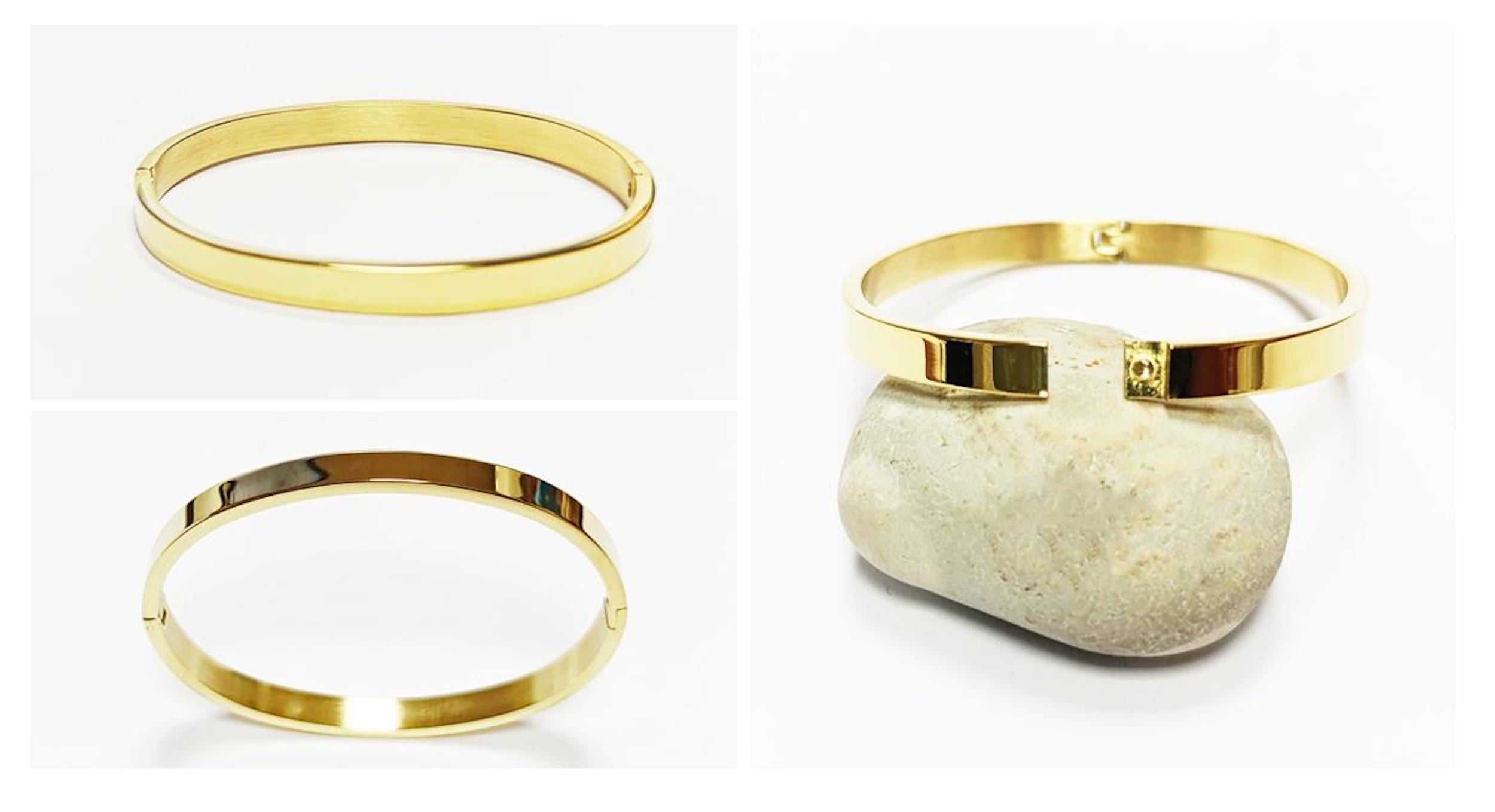 18K Gold Filled Bangle Bracelet • Sleek Minimalist Cuff, Classic Jewelry, Everyday Bangle, Classic Jewel for Gift