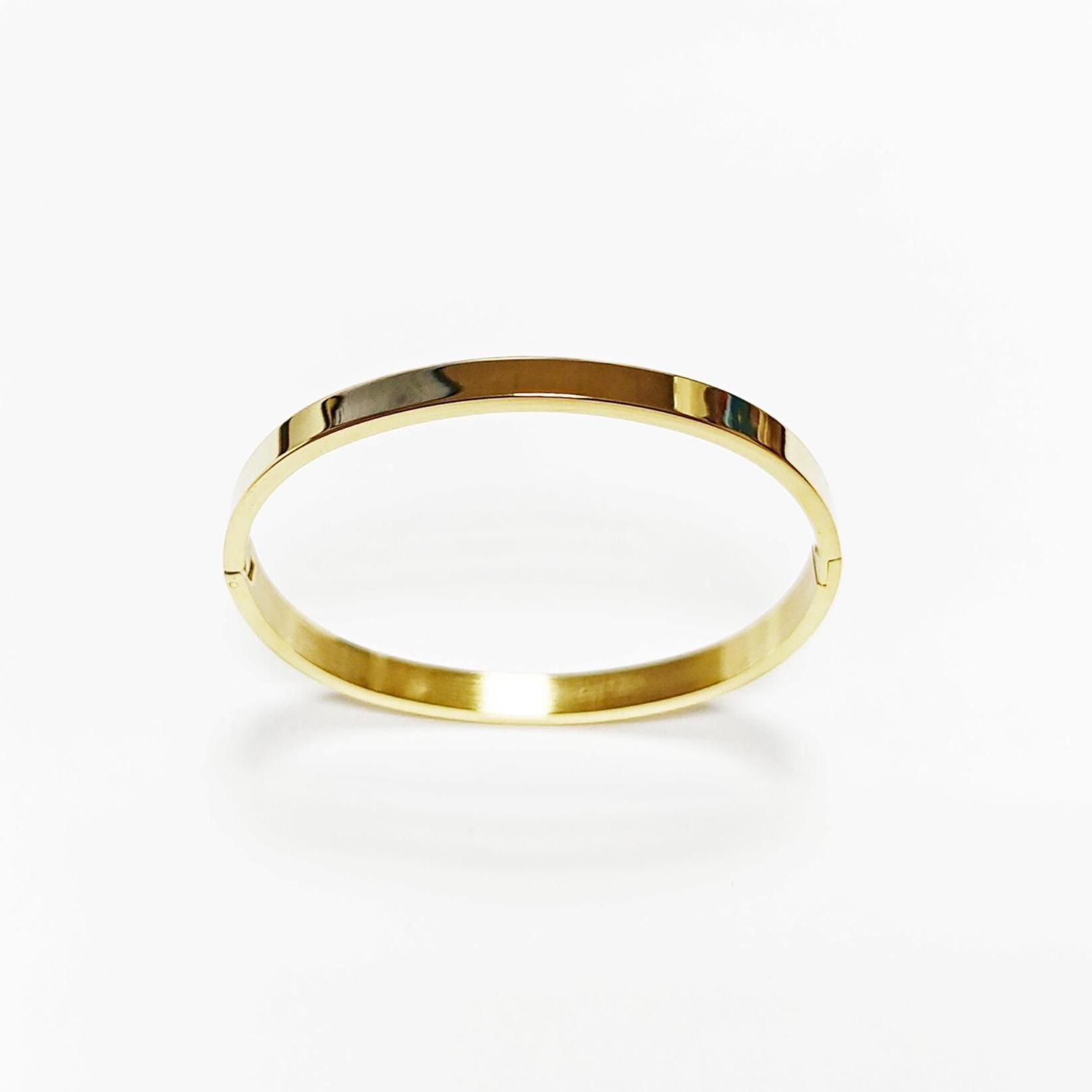 18K Gold Filled Bangle Bracelet • Sleek Minimalist Cuff, Classic Jewelry, Everyday Bangle, Classic Jewel for Gift