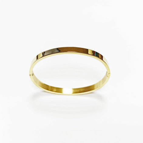 18K Gold Filled Bangle Bracelet • Sleek Minimalist Cuff, Classic Jewelry, Everyday Bangle, Classic Jewel for Gift