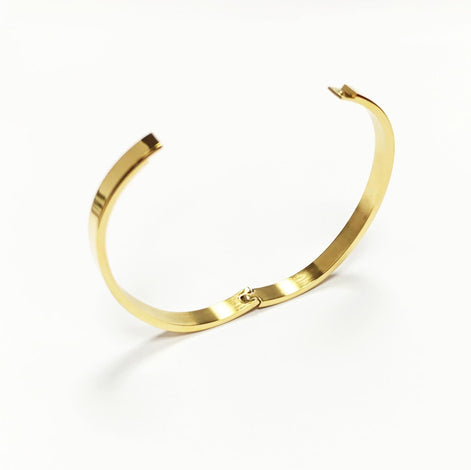 18K Gold Filled Bangle Bracelet • Sleek Minimalist Cuff, Classic Jewelry, Everyday Bangle, Classic Jewel for Gift