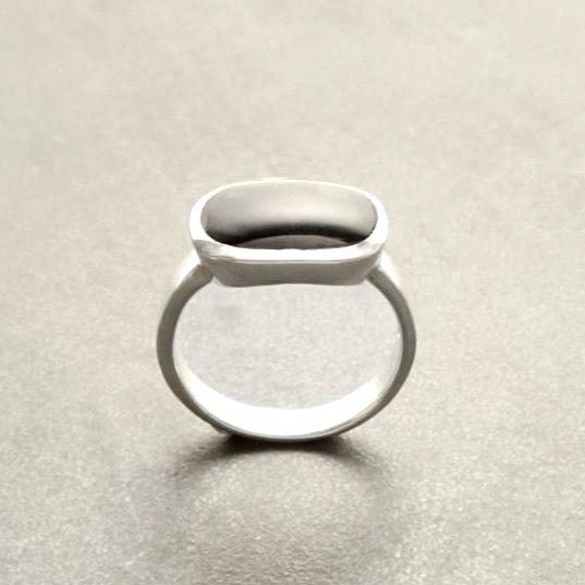 Small Square Ring, 925 Sterling Silver, Genuine Onyx Stone, Modern Geometric Jewelry, Minimalist Signet ring,