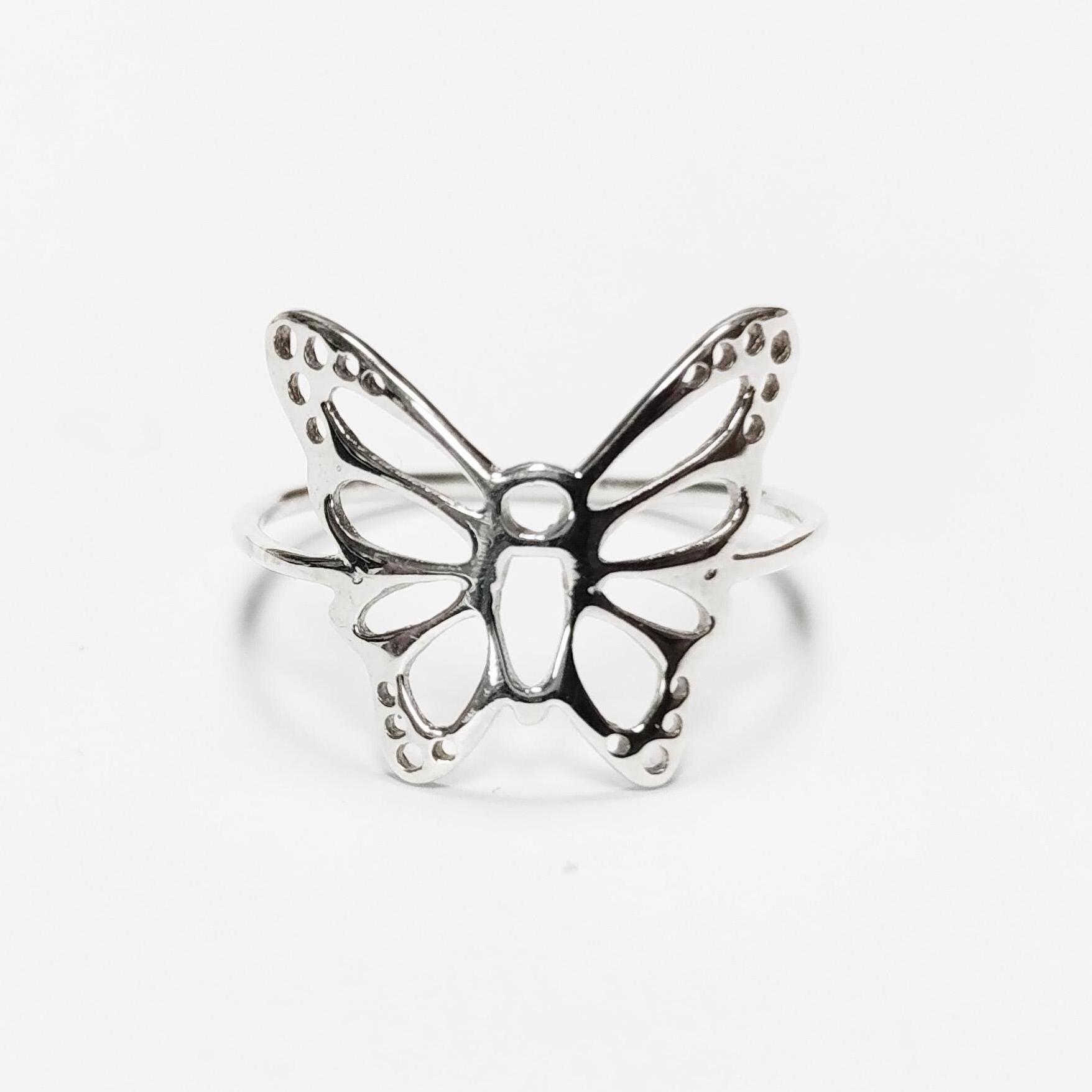 Filigree Butterfly Ring, Sterling Silver Ring, Cute Butterfly Ring, Lace Ring, Stackable Ring, Midi Ring, Filigree Ring, Popular Boho Ring