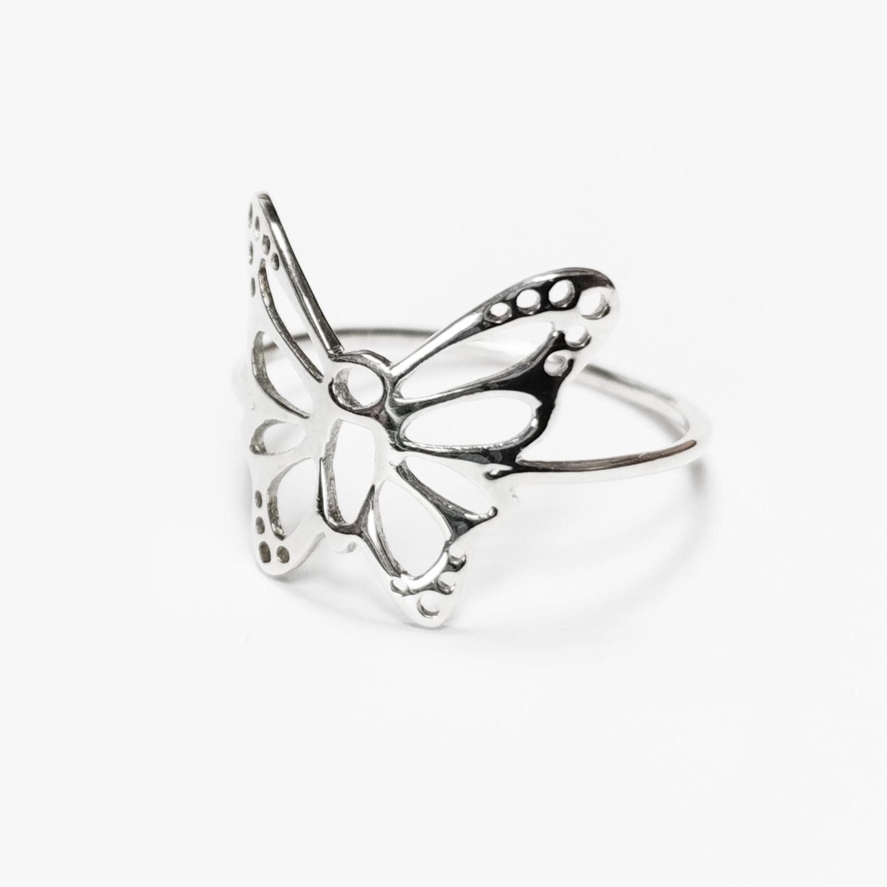 Filigree Butterfly Ring, Sterling Silver Ring, Cute Butterfly Ring, Lace Ring, Stackable Ring, Midi Ring, Filigree Ring, Popular Boho Ring