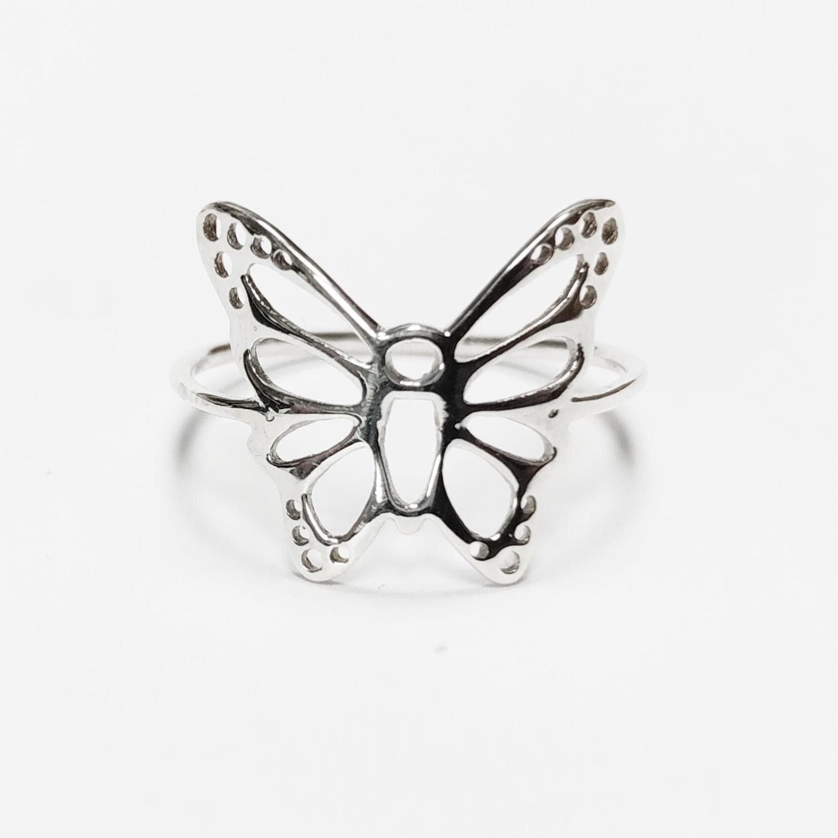 Filigree Butterfly Ring, Sterling Silver Ring, Cute Butterfly Ring, Lace Ring, Stackable Ring, Midi Ring, Filigree Ring, Popular Boho Ring