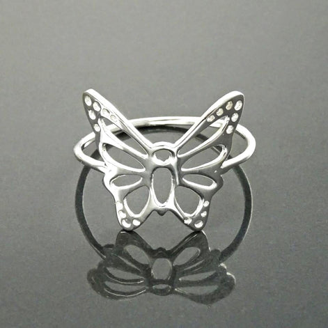 Filigree Butterfly Ring, Sterling Silver Ring, Cute Butterfly Ring, Lace Ring, Stackable Ring, Midi Ring, Filigree Ring, Popular Boho Ring