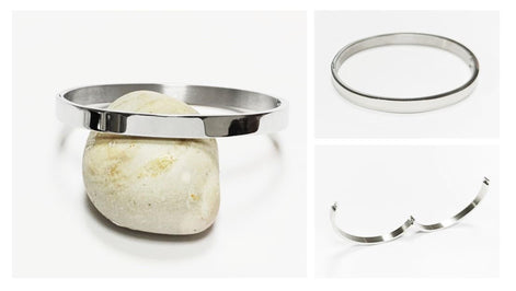 Modern Open Bangle Bracelet • Stainless Steel • Classic Reclosable Bangle • Minimalist Sleek Jewelry • Closable Slim Cuff • Gift for Women