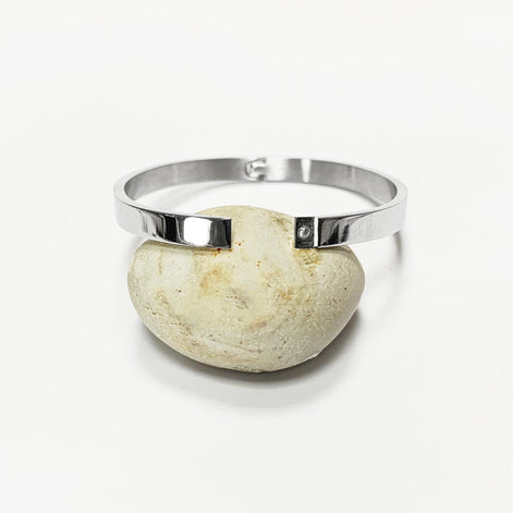 Modern Open Bangle Bracelet • Stainless Steel • Classic Reclosable Bangle • Minimalist Sleek Jewelry • Closable Slim Cuff • Gift for Women