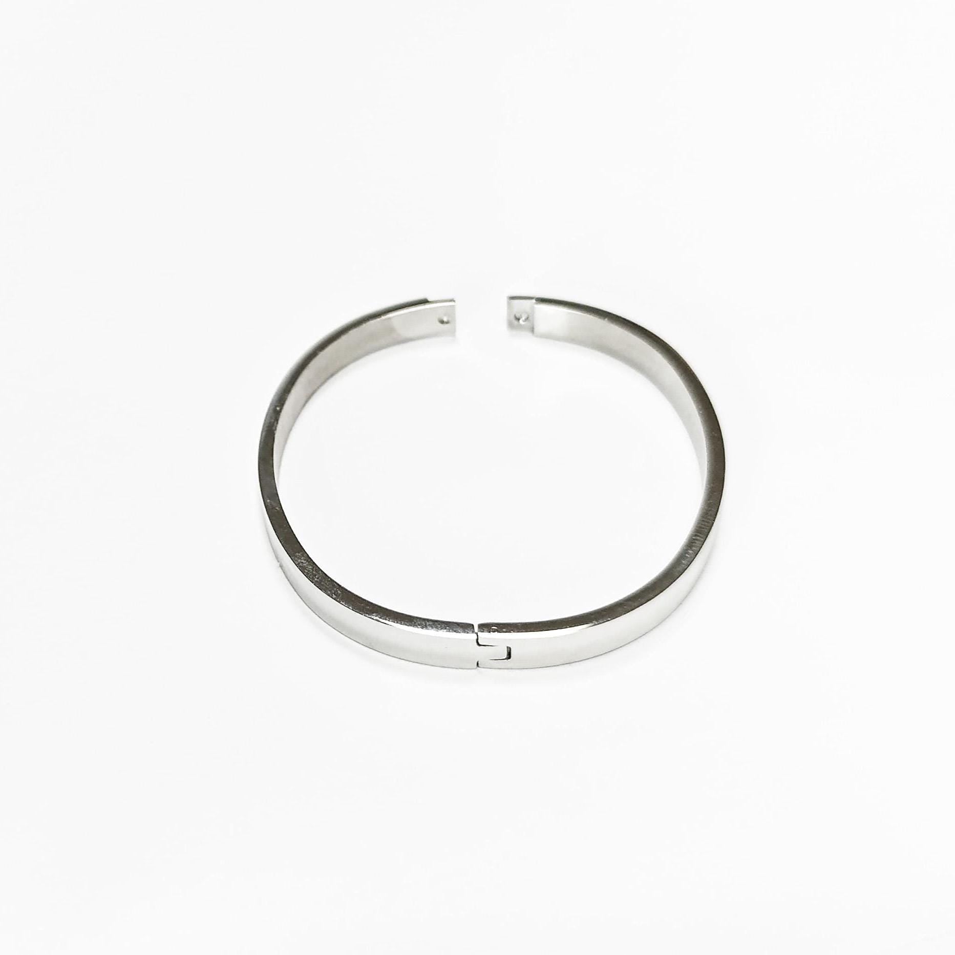 Modern Open Bangle Bracelet • Stainless Steel • Classic Reclosable Bangle • Minimalist Sleek Jewelry • Closable Slim Cuff • Gift for Women