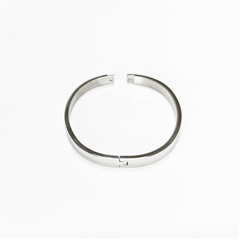 Modern Open Bangle Bracelet • Stainless Steel • Classic Reclosable Bangle • Minimalist Sleek Jewelry • Closable Slim Cuff • Gift for Women