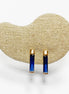 LONG Stone Earrings • Gold Plated 18K •Blue, Purple, White, Olive or Orange Color Cz Studs • Minimalist Timeless Jewelry. RECTANGLE earrings