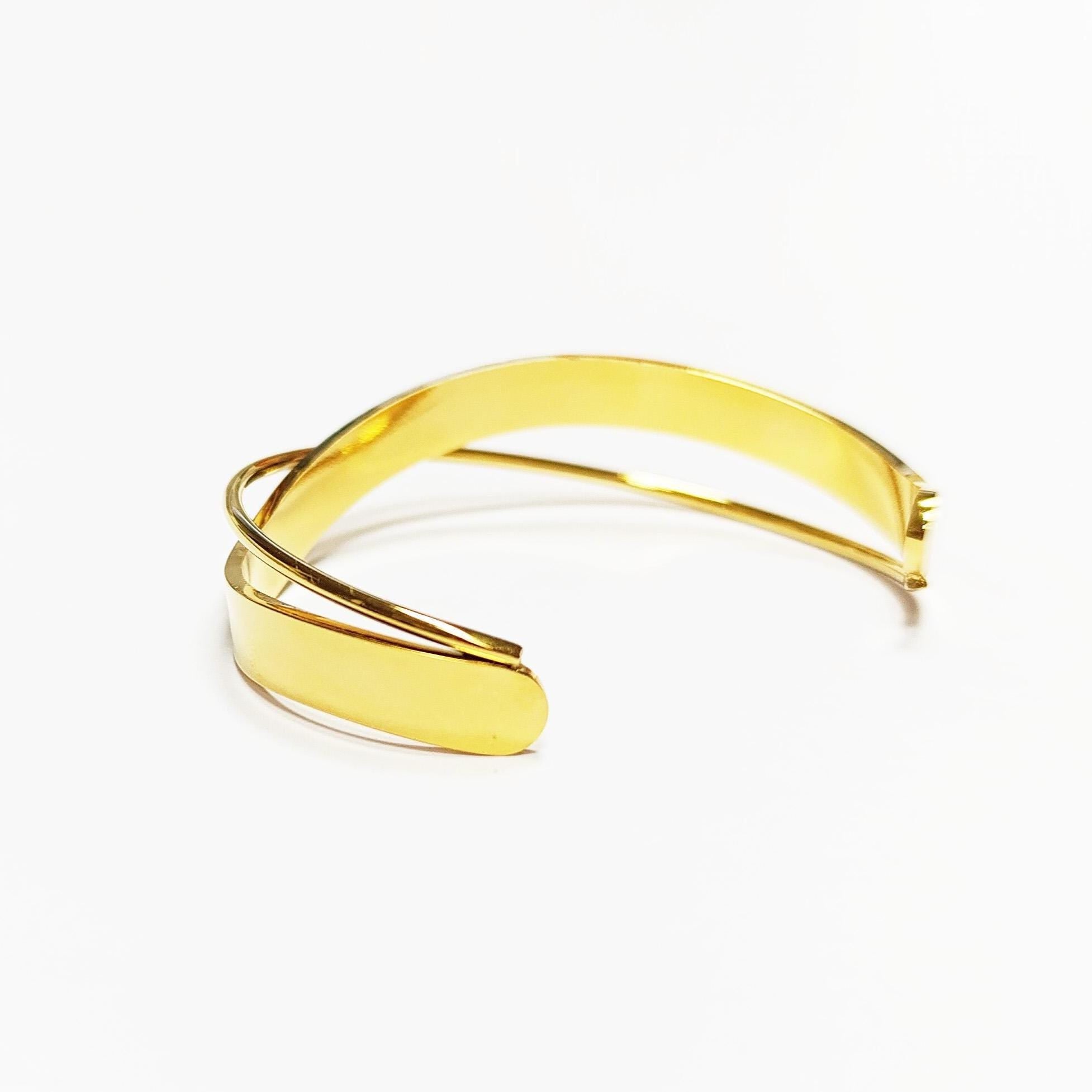 Crossing Cuff Bracelet • 18K Gold Filled • Statement Open Twist Bangle • Luxury Gift for Her