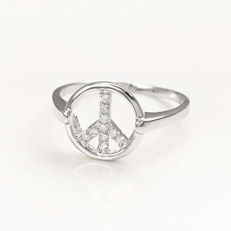 Peace and Love Ring • Solid 925 Silver • Bohemian Chic Ring • 70s Boho Jewelry