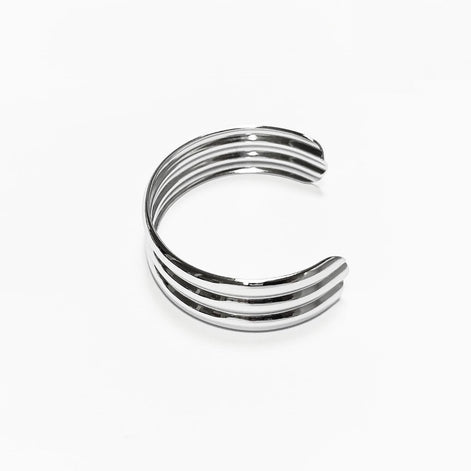 Triple Row Cuff • Stainless Steel • Modern Open Bangle