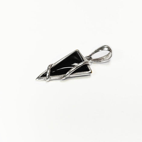 Onyx Sterling Silver 925 Pendant, Triangle 925 Sterling Silver, Modern Style Filigree, Original and Unique Jewelry, Sterling Silver Jewelry.