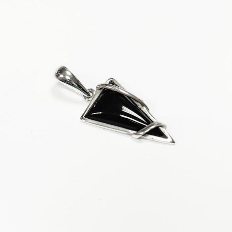 Onyx Sterling Silver 925 Pendant, Triangle 925 Sterling Silver, Modern Style Filigree, Original and Unique Jewelry, Sterling Silver Jewelry.