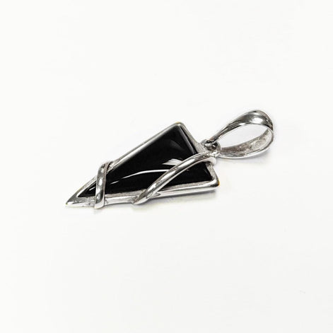 Triangle Onyx Earrings 925 Sterling Silver, Modern Dangle Onyx Stone Earrings, Unique Geometric Triangle Jewelry, Small Stone Earrings