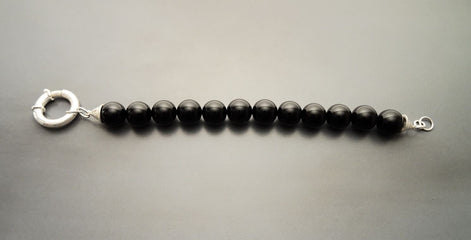 Onyx Stone Bracelet - Black Onyx stones balls Bracelet - 10mm ball Beads - Sterling Silver - Spring Ring Clasp - Gemstone Beaded Bracelet