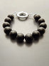 Onyx Stone Bracelet - Black Onyx stones balls Bracelet - 10mm ball Beads - Sterling Silver - Spring Ring Clasp - Gemstone Beaded Bracelet